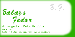 balazs fedor business card
